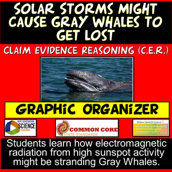 Preview of ESS1.B PS4.B Claim Evidence Reasoning Lost Whales due to Solar Storms Sun Spots