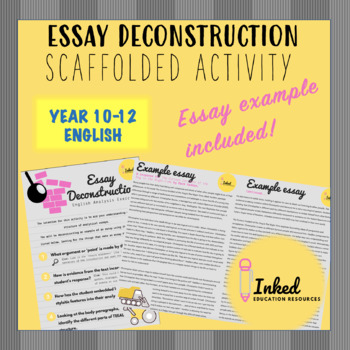 Preview of ESSAY DECONSTRUCTION - English analytical essay scaffolded activity