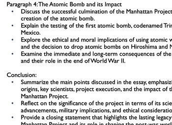 thesis statement about manhattan project