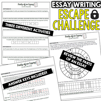 parts of an essay escape challenge