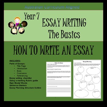 Preview of ESSAY WRITING - THE BASICS - Full outline and lessons for each part of an essay