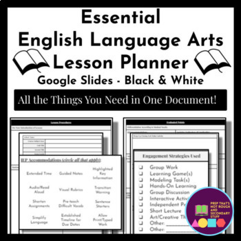 Preview of ESSENTIAL English Language Arts Lesson Planning Template (Google Slides™)