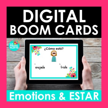 Preview of ESTAR and Emotions Spanish BOOM CARDS | Digital Task Cards