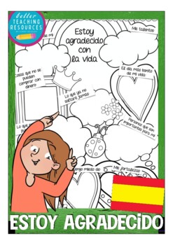 Preview of ESTOY AGRADECIDO - FREE Spanish creative writing worksheets - Mindfulness