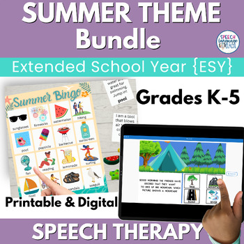 Preview of Summer Speech Therapy Bundle for Extended School Year ESY Mixed Groups