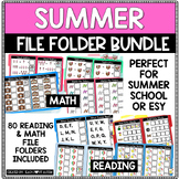 ESY Math and Reading File Folders Summer Themed Activities