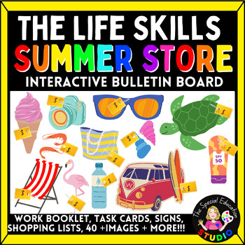 Preview of ESY SUMMER Store Special Education Vocational Life skills Bulletin SPED ED