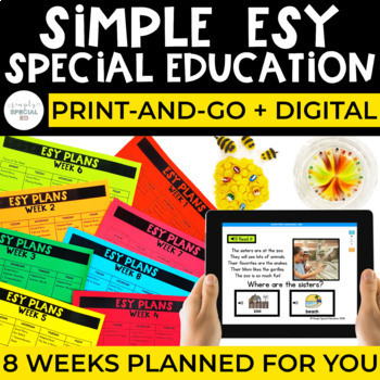 Preview of ESY Special Education | Print + Digital | 8 Week Lesson Plans
