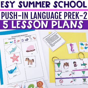 Preview of ESY Summer Speech Therapy Push-In Language Lesson Plans Beach, Ice Cream, Etc.