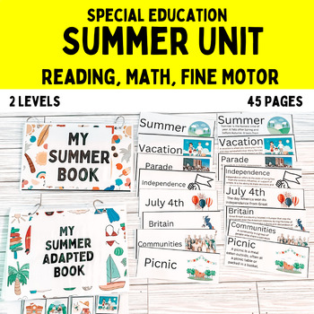 Preview of (ESY) Extended School Year Activities for Special Education: Summer School Unit