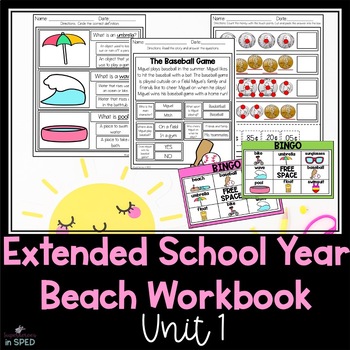 Preview of  Extended School Year Workbook UNIT ONE: The Beach