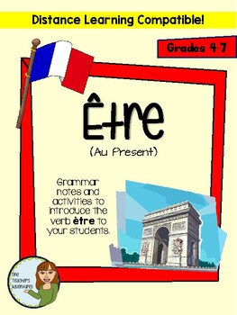 Preview of ÊTRE (au present) - grammar notes and activities - Distance Learning Compatible
