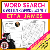 ETTA JAMES Music Word Search and Biography Research Activi