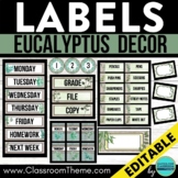 EUCALYPTUS Classroom Decor LABEL organization editable pri