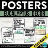 EUCALYPTUS Theme Classroom Decor EDITABLE POSTER SIGN bull