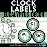 EUCALYPTUS Themed CLASSROOM CLOCK LABELS analog display te