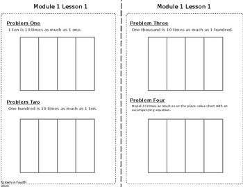 Preview of EUREKA TEKS 4th Grade Module 1 Topic A Concept Development Journal Entries