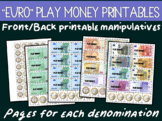 EURO Currency - PLAY MONEY PRINTABLE MANIPULATIVES (ALL DE