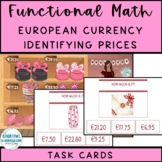 EURO Functional Math Valentines Day Identifying Price Task Cards