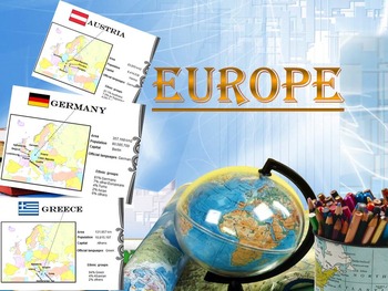Preview of Europe Countries Maps Cards Italy France Germany Greece Russia distance learning