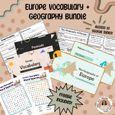 EUROPE VOCABULARY + GEOGRAPHY BUNDLE