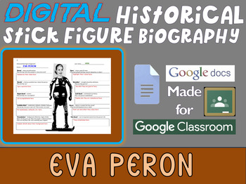 Preview of EVA PERON Digital Historical Stick Figure Biographies  (MINI BIO)