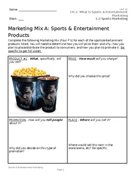 Preview of EVALUATE ACTIVITY - Marketing Mix: Four P's [rev.07-26-23] Includes 2 Versions