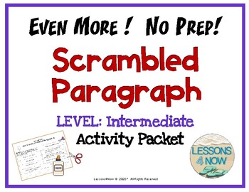 Preview of Scrambled Paragraph Writing Activities: INTERMEDIATE LEVEL