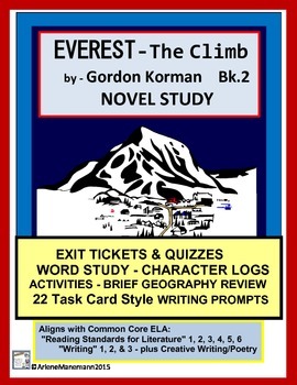 Preview of EVEREST Book 2, The Climb - Novel Study with Exit Tickets