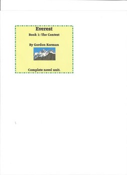 Preview of EVEREST by Gordon Korman NOVEL Unit