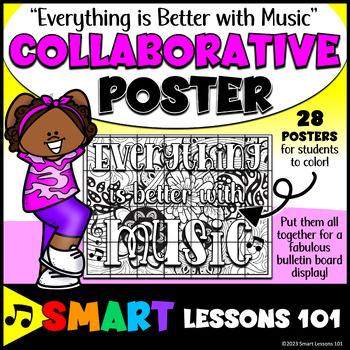 Preview of EVERYTHING is BETTER With MUSIC Collaborative Poster Project Growth Mindset