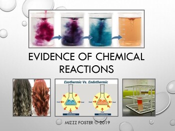 Preview of EVIDENCE OF CHEMICAL REACTIONS PowerPoint Presentation (editable)