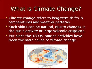 Preview of WHAT IS CLIMATE CHANGE and EVIDENCE OF GLOBAL WARMING Science Ppt (25PG)