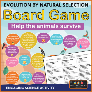 Preview of Evolution by Natural Selection Fun Board Game| Science Activity