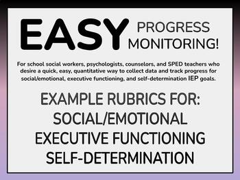 Preview of EASY Progress Monitoring for Social/Emotional & Executive Functioning IEP Goals