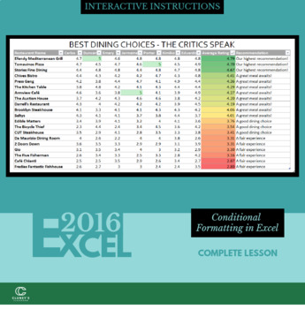Preview of EXCEL 2016 - Conditional Formatting