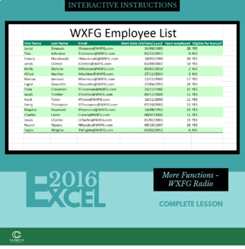 Preview of EXCEL 2016 - More Functions - WXFG Radio