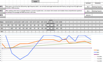 Preview of EXCEL Progress Monitoring: Goals, Benchmarks, Graphs, Aim Lines & Trend Lines