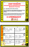 Exit Ticket - Interpreting the Standard Form of the Quadra