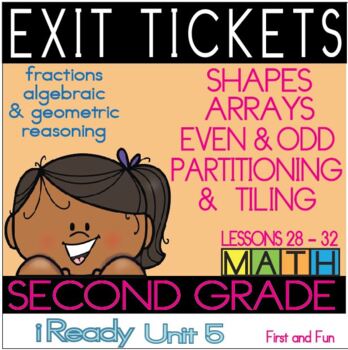 Preview of EXIT TICKET UNIT 5  2nd GRADE iREADY MATH PARTITIONING & TILING SHAPES, ARRAYS