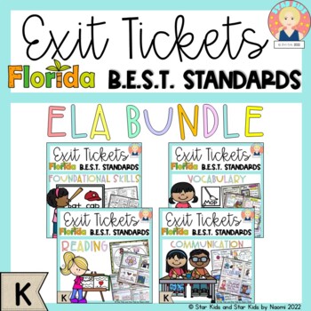 Preview of EXIT TICKETS | ELA BUNDLE - Florida's B.E.S.T. Standards | KINDERGARTEN