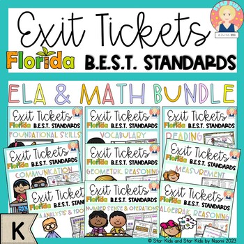 Preview of EXIT TICKETS | ELA and MATH BUNDLE - Florida's B.E.S.T. Standards | KINDERGARTEN