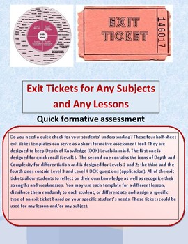 Preview of EXIT TICKETS TEMPLATES COLLECTION USING DOK WHEEL