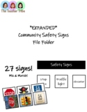 EXPANDED Community Safety Signs Matching File Folder