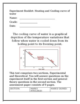 Preview of EXPERIMENT BOOKLET HEATING AND COOLING OF WATER