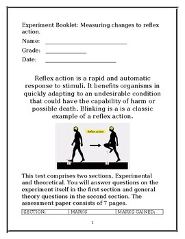 Preview of EXPERIMENT BOOKLET MEASURING CHANGES TO REFLEX ACTION