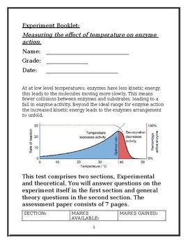 Preview of EXPERIMENT BOOKLET MEASURING THE EFFECT OF TEMPERATURE ON ENZYME ACTIVITY