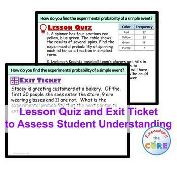 experimental probability of simple events lesson 5 2 answers