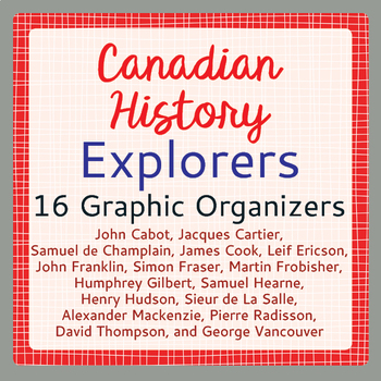 Preview of EXPLORATION Canada EXPLORERS Activities 16 Graphic Organizers PRINT and EASEL