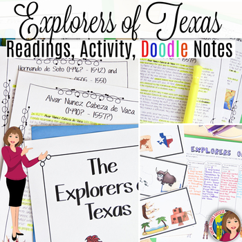 Preview of Texas Conquistadors Activity with Doodle Notes and Google Slides™